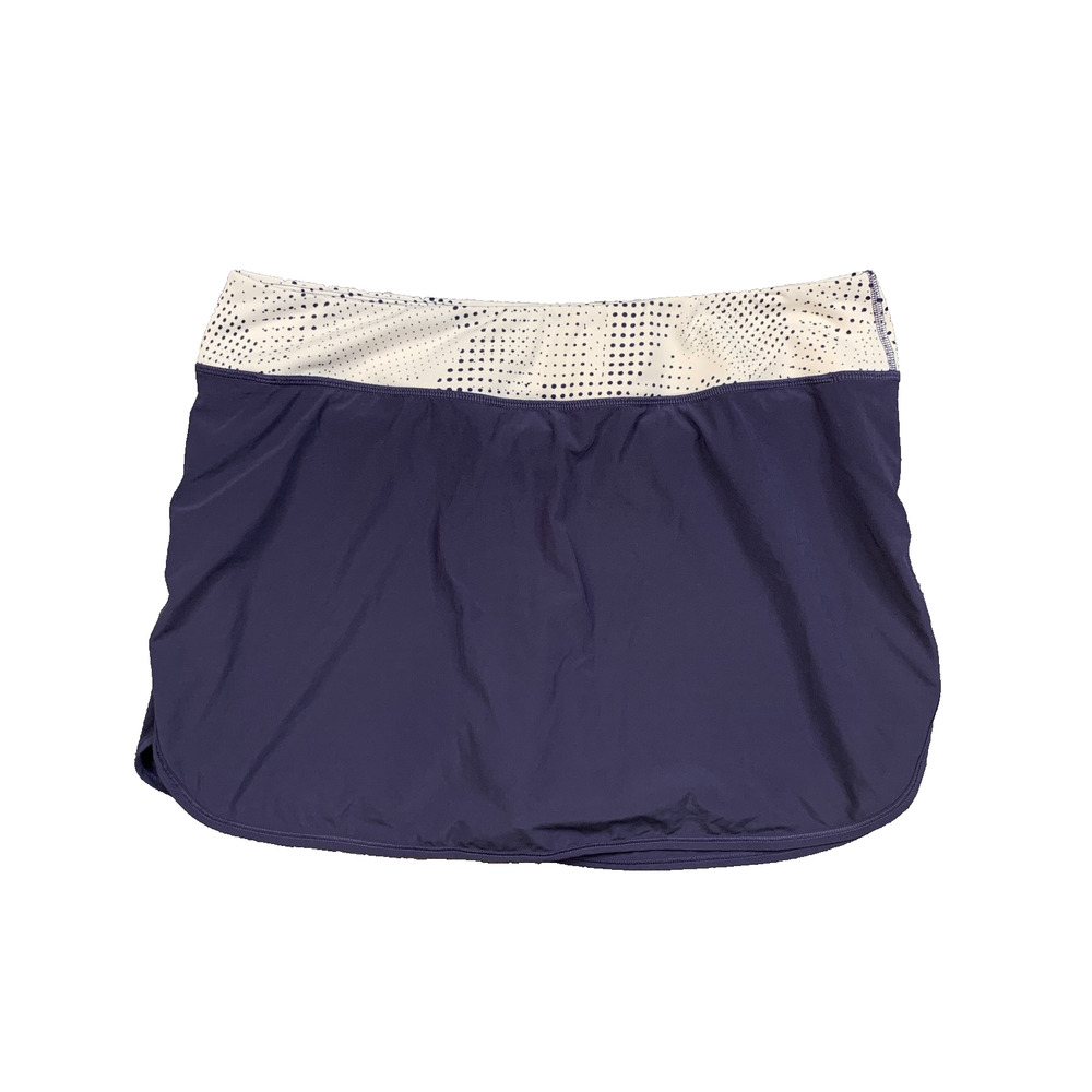 Lucy Skort Womens L Large Nautical Polka Dot Waistband Curved Hem Pull On Mini